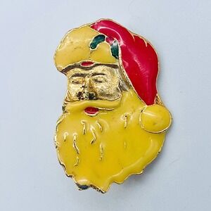 Vintage McCrory Santa Face Brooch Pin 1.5" 4cm